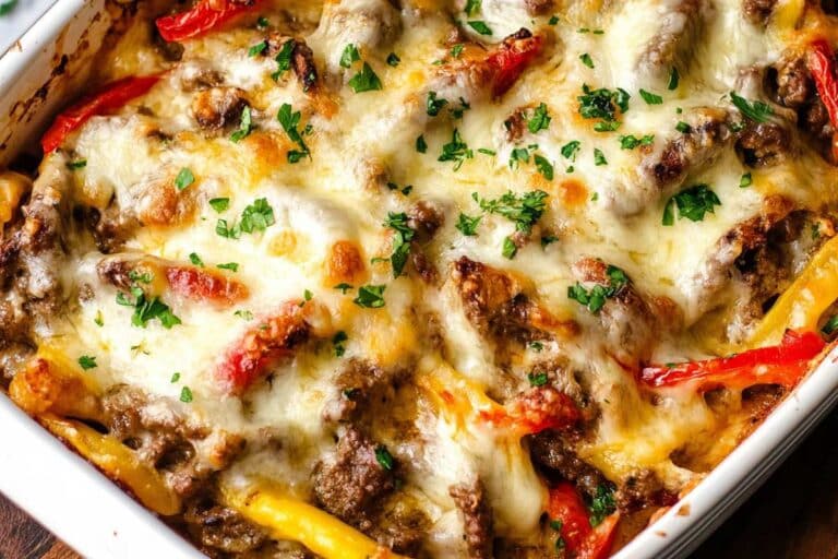 Philly Cheesesteak Casserole