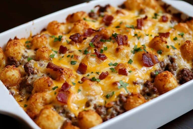 Cheesy Cheeseburger Tater Tot Casserole