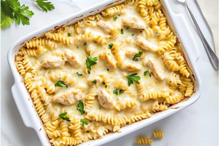 Garlic Parmesan Chicken Pasta Bake