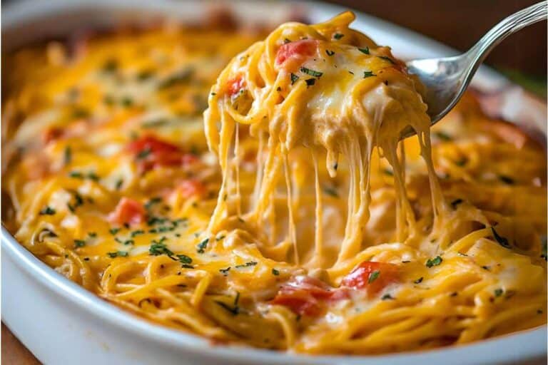 Cheesy Chicken Spaghetti Casserole