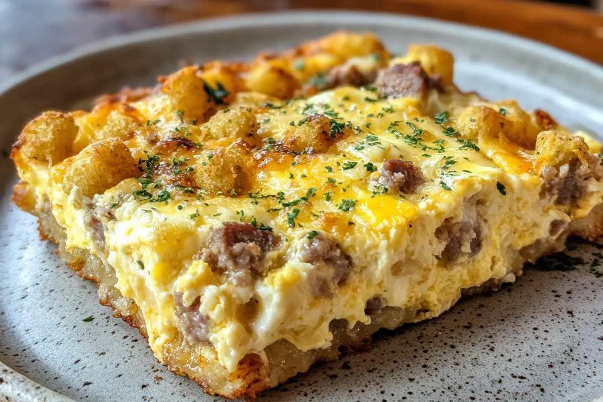 sausage gravy tater tot breakfast casserole