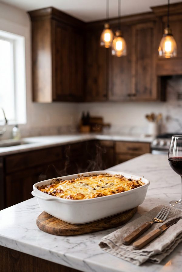 4 Ingredient Hamburger Casserole fresh from the oven