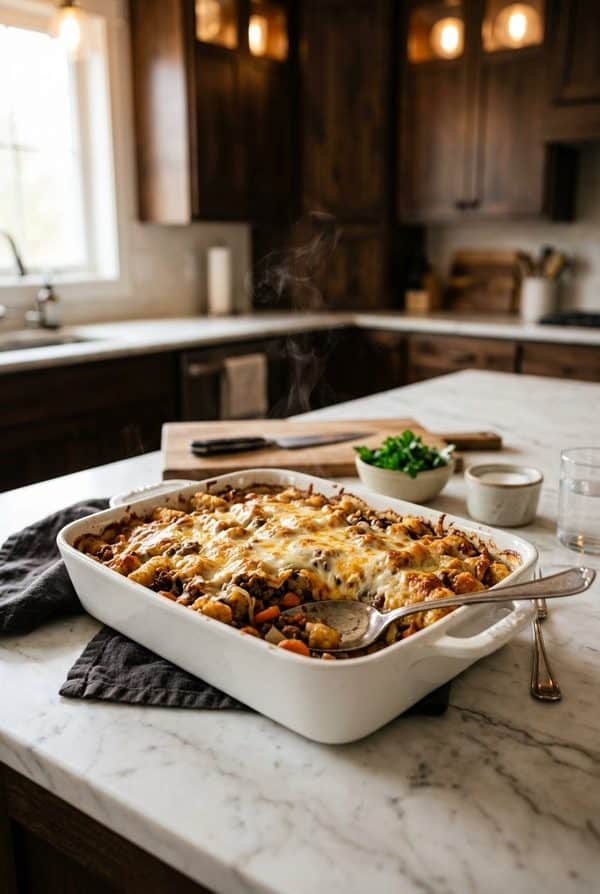 Best Hobo Casserole With Ground Beef fresh from the oven