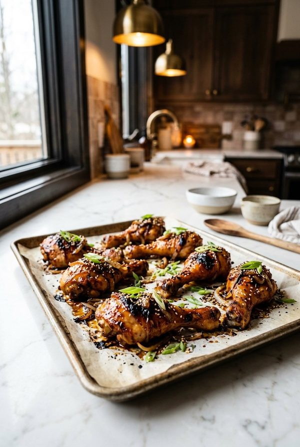 Honey Soy Chicken Drumsticks fresh from the oven