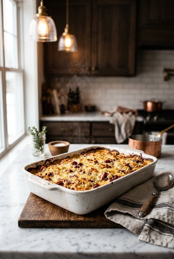 Reuben Casserole fresh from the oven