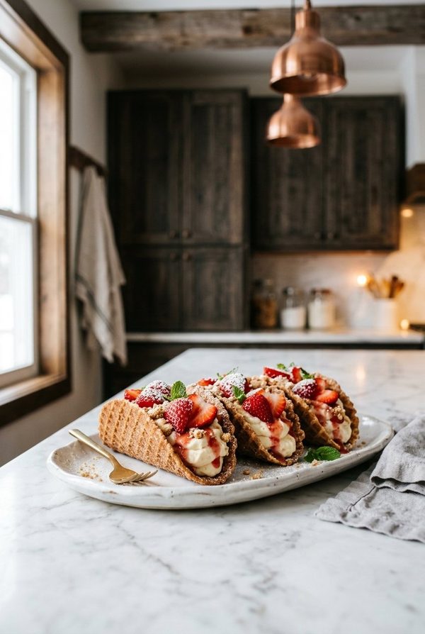 Strawberry Cheesecake Tacos fresh from the oven